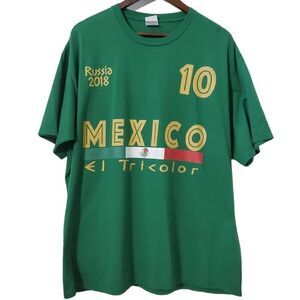 FIFA World Cup Russia 2018 Mexico T-Shirt Size 2XL XXL El Tricolor #10 Mens